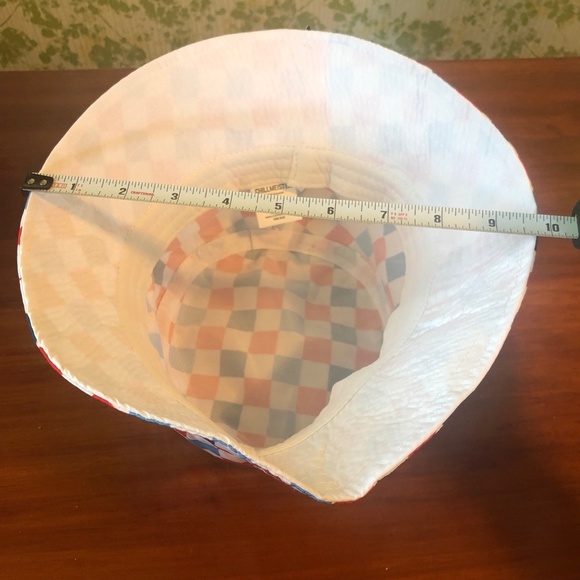 Chillmeister Hat One Size‎ Red White Blue Checkered Americana Bucket Stretchy - Picture 6 of 11
